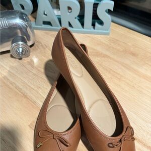 Ralph Lauren Brown Leather Ballet Flats